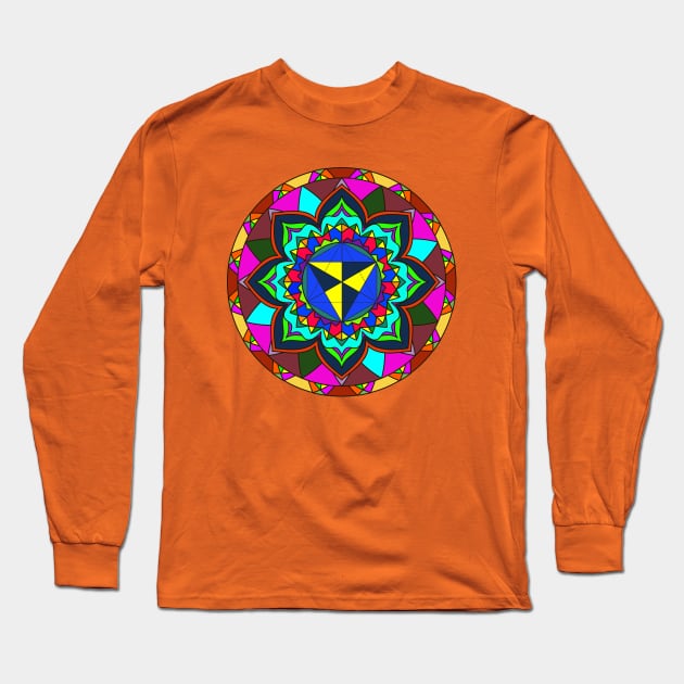 Sacred Geometry Mandala Long Sleeve T-Shirt by ukrsot